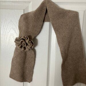 Cashmere ladies' Scarf Beige color Size 5,3/4x40 Preowned